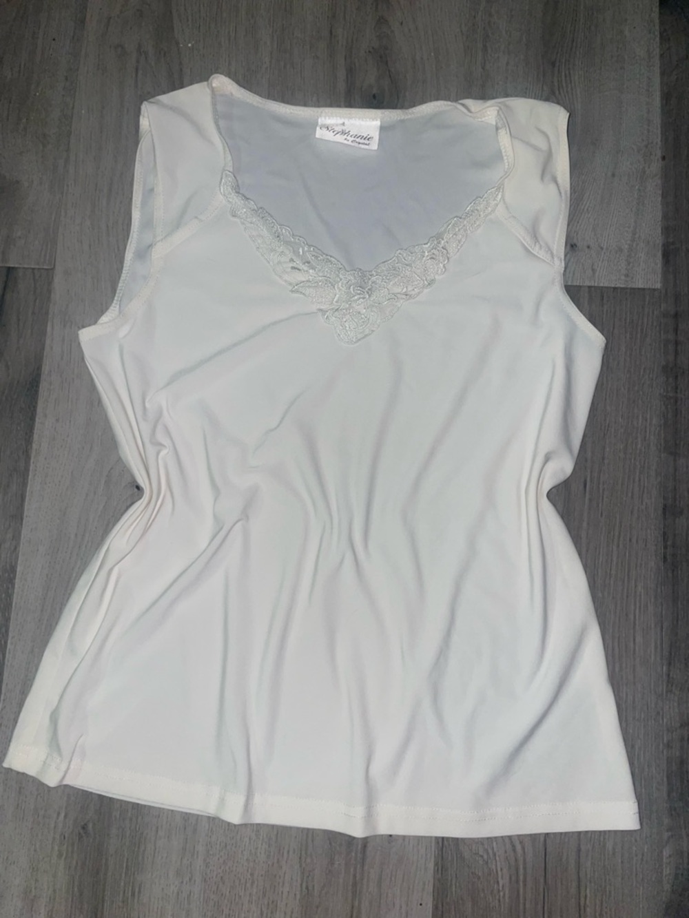 Soft Lace-Trim Sleeveless Camisole - White